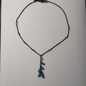 Black necklace with crystals.